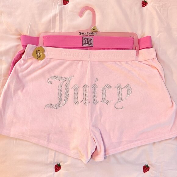 Juicy Couture Other - Juicy Couture Pink Pajama Plush Shorts Size XL Juicy Logo